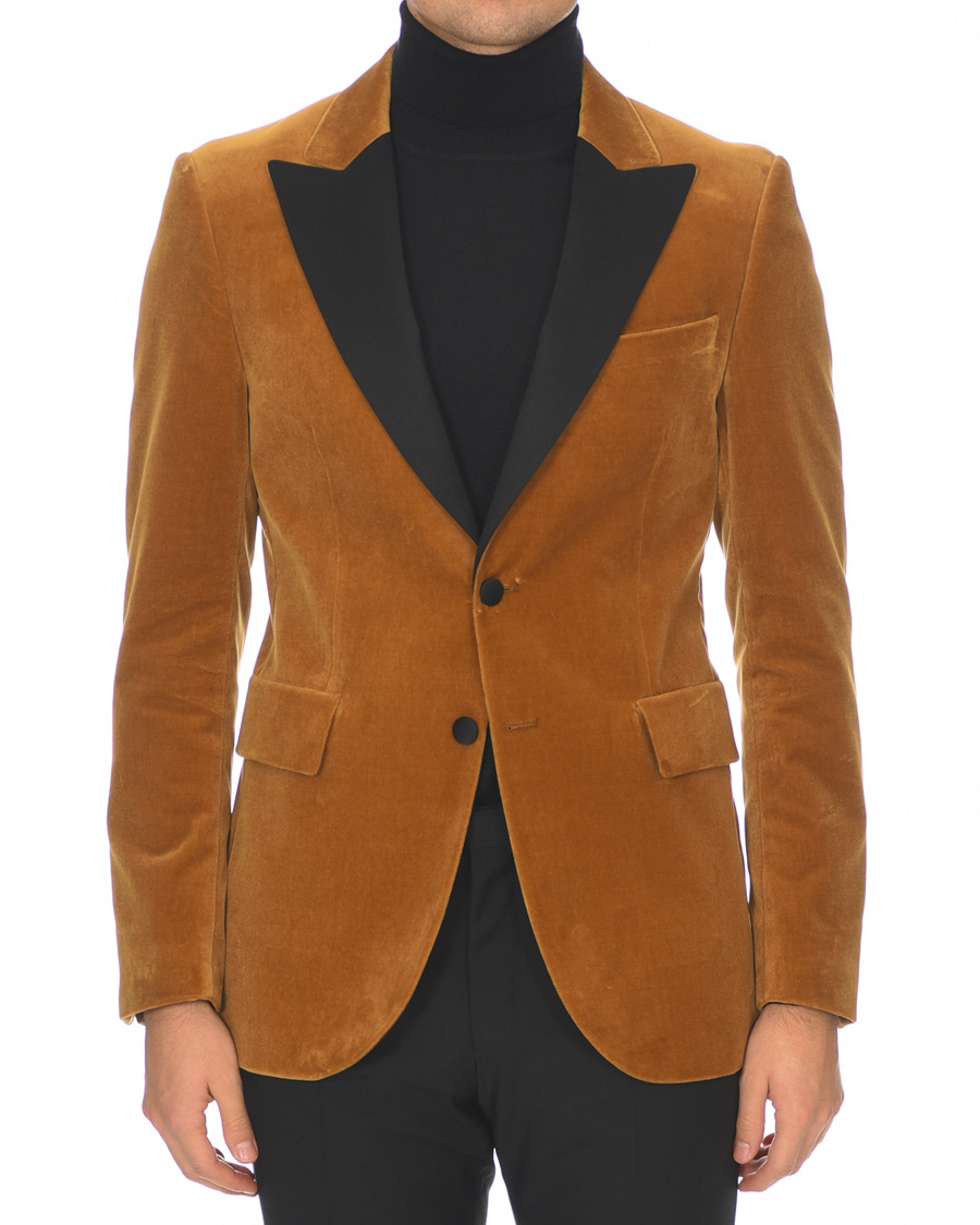 Homme | Blazers | Tiger of Sweden | 1903 Velvet Tuxedo Blazer Mustard