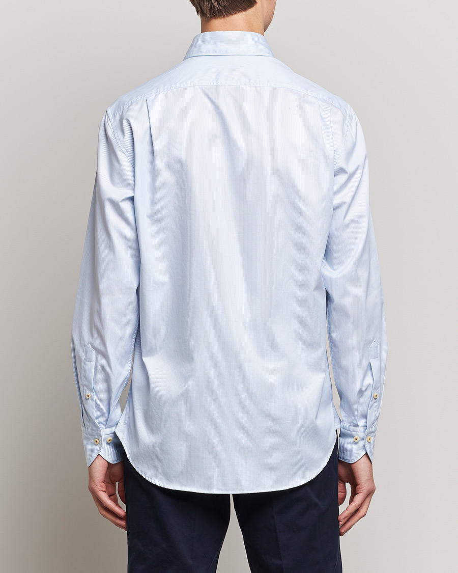 Homme | Chemises | Stenströms | Fitted Body Pinstriped Casual Shirt Light Blue