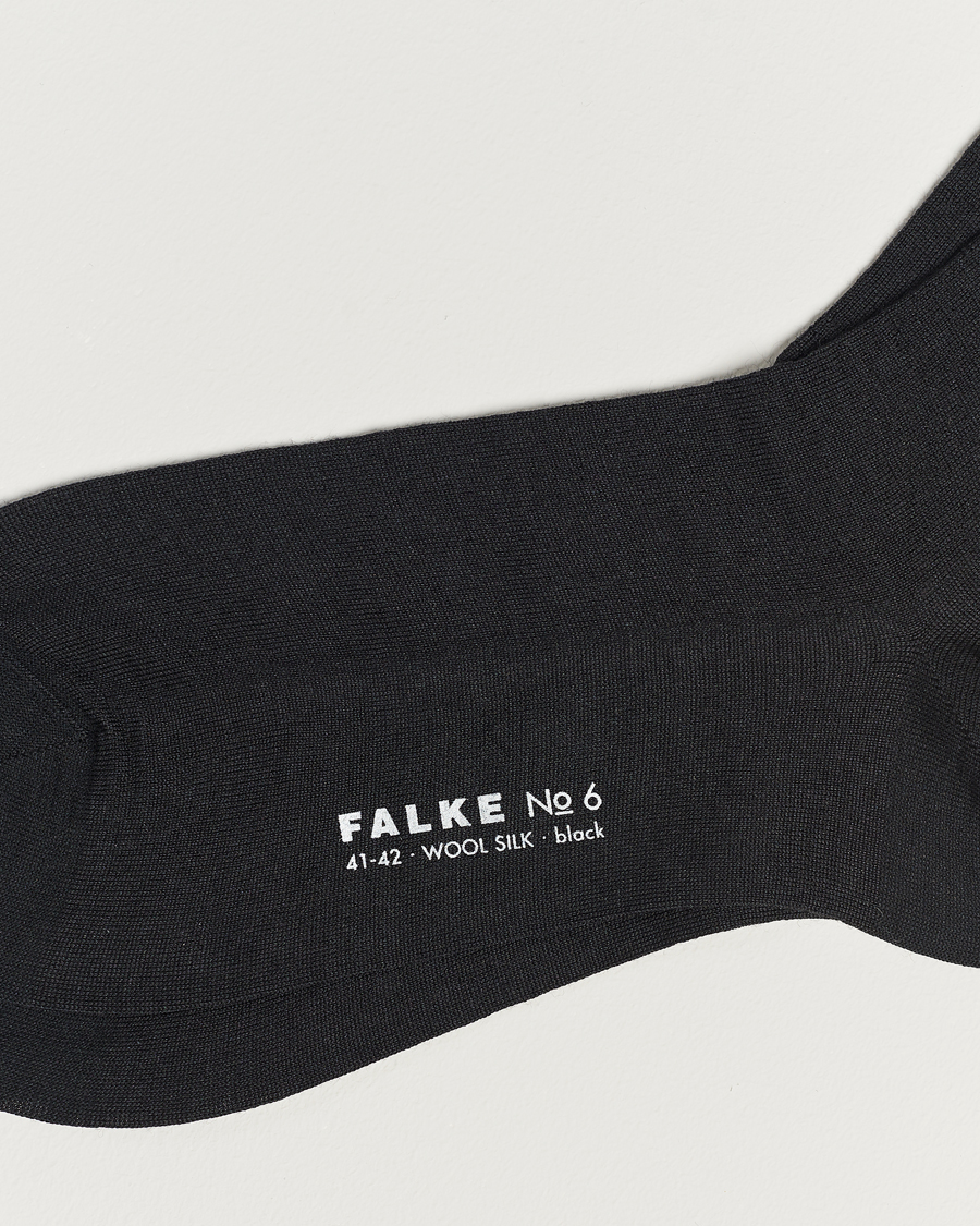 Homme | Chaussettes En Laine Mérinos | Falke | No. 6 Finest Merino & Silk Socks Black