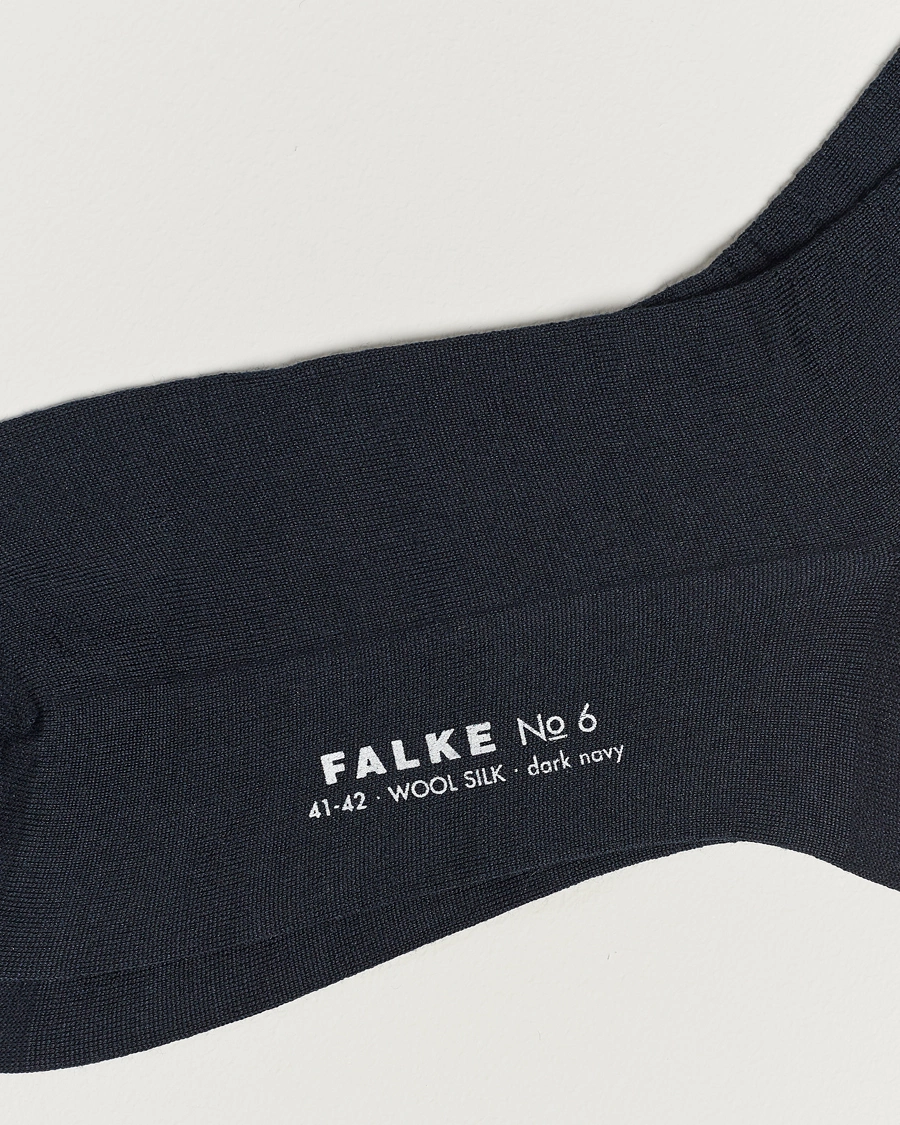 Homme | Chaussettes En Laine Mérinos | Falke | No. 6 Finest Merino & Silk Socks Dark Navy