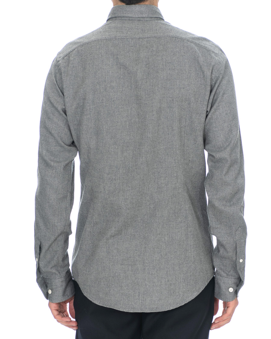 Homme | Chemises | Eton | Slim Fit Flannel Button Under Shirt Light Grey