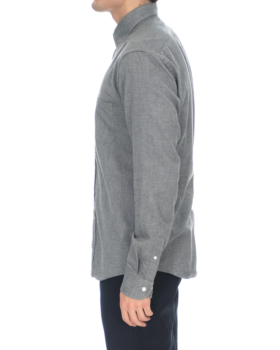 Homme | Chemises | Eton | Slim Fit Flannel Button Under Shirt Light Grey