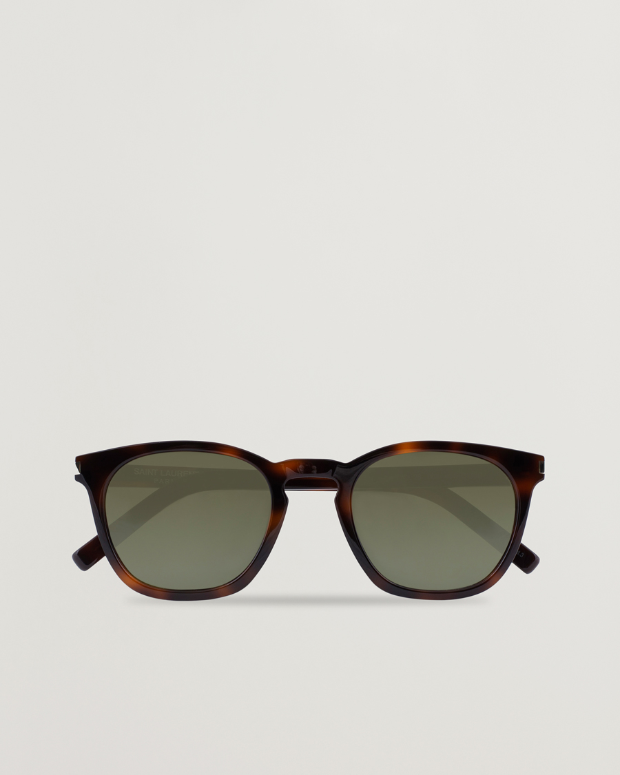 Homme | Lunettes De Soleil | Saint Laurent | SL 28 Sunglasses Havana/Green