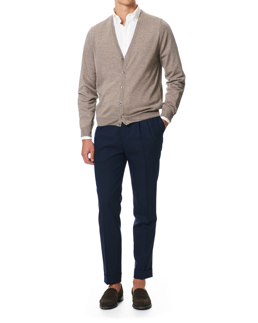 Homme | Pulls Et Tricots | Stenströms | Merino Zegna Knitted Cardigan Beige