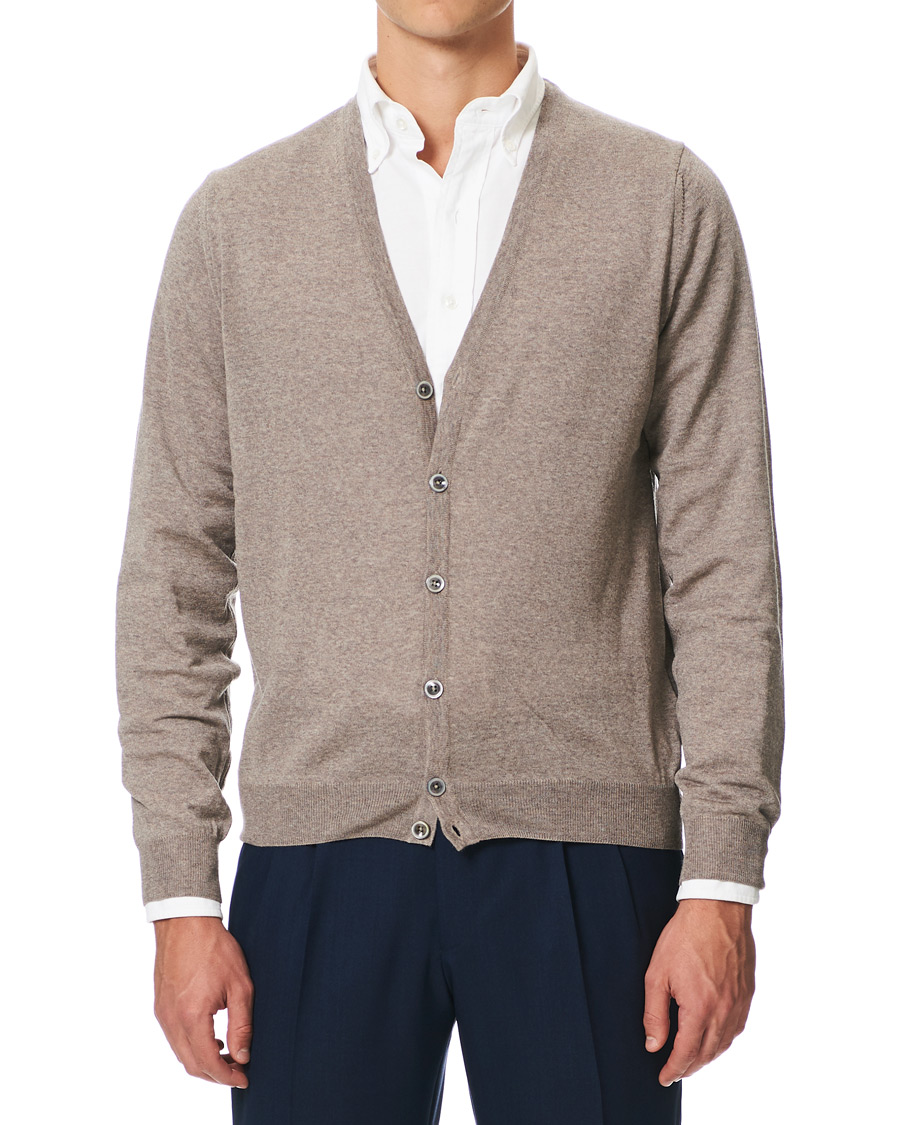 Homme | Pulls Et Tricots | Stenströms | Merino Zegna Knitted Cardigan Beige