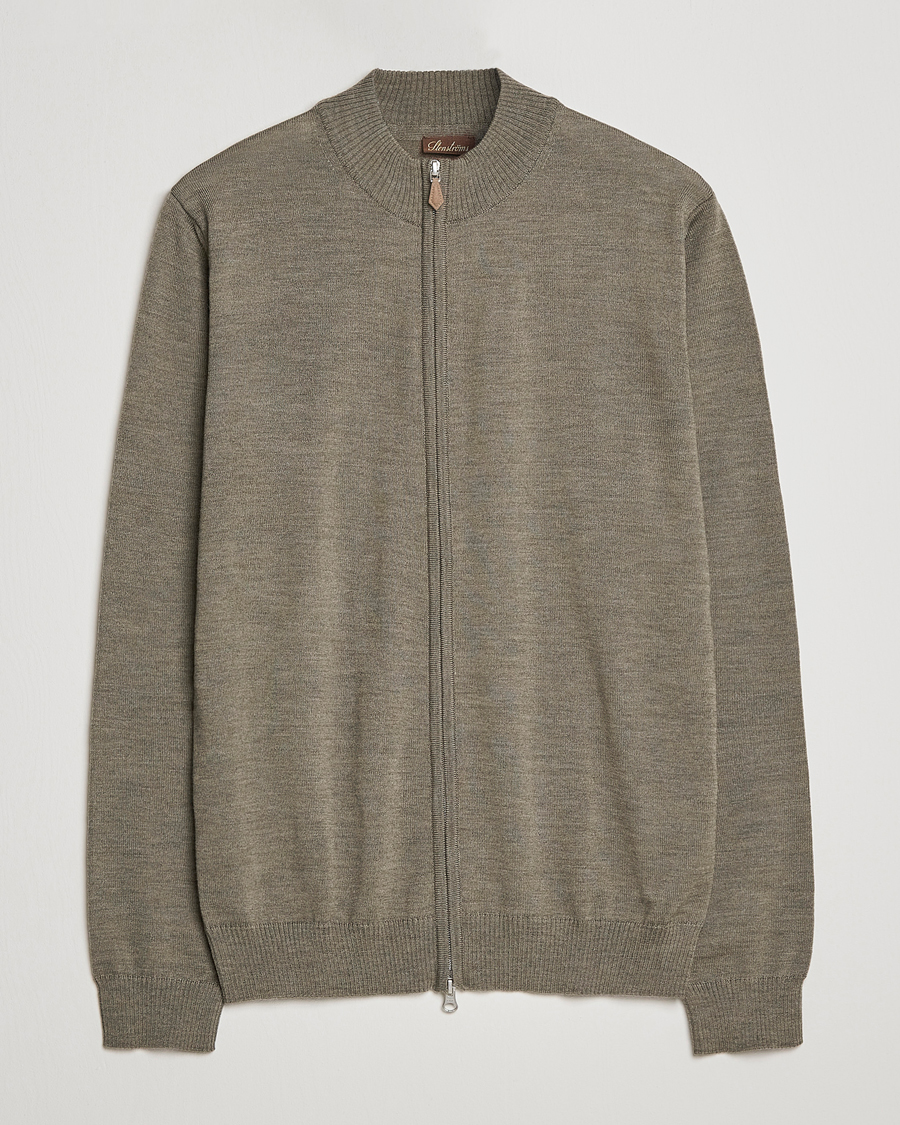 Homme | Pulls Et Tricots | Stenströms | Merino Full Zip Olive
