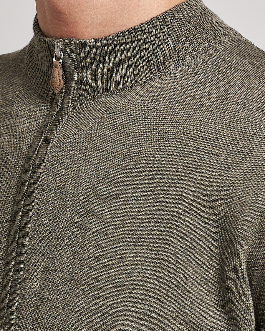Homme | Pulls Et Tricots | Stenströms | Merino Full Zip Olive