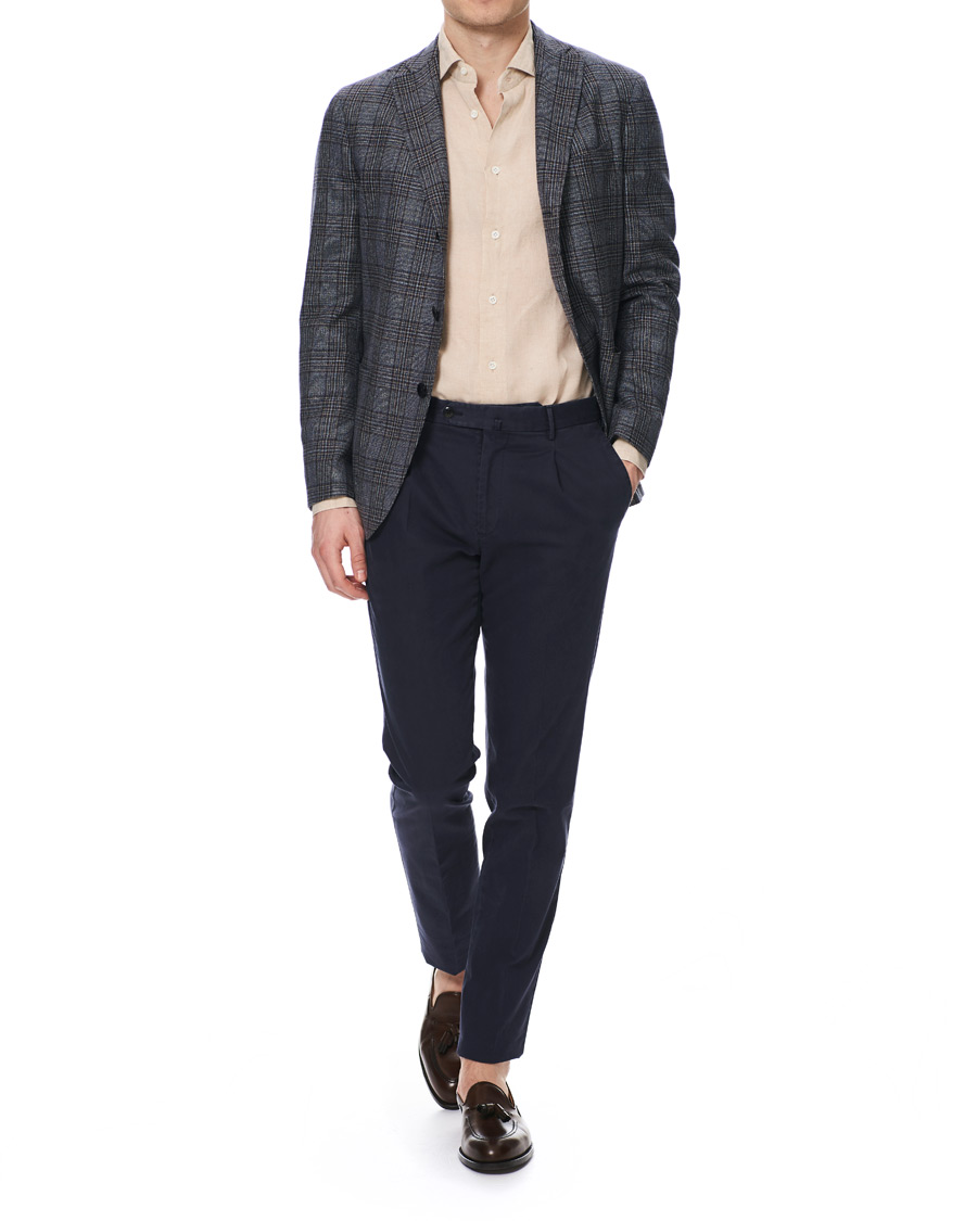 Homme | Chemises | Mazzarelli | Linen Cut Away Shirt Sand