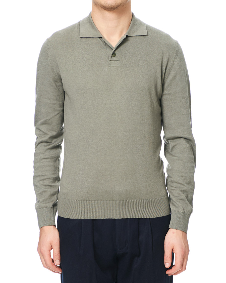 Homme | Pulls Et Tricots | A.P.C. | Aymar Cotton Cashmere Knitted Polo Kaki Clair
