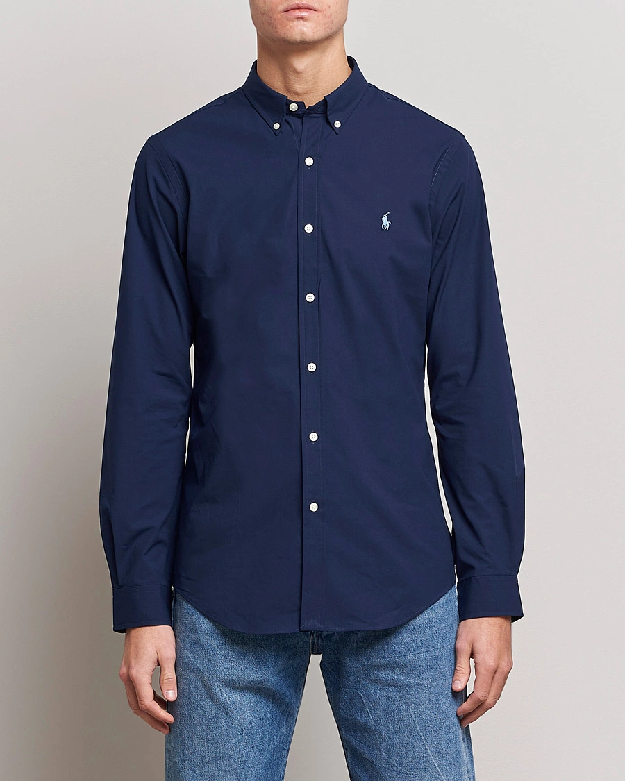 Homme | Chemises Décontractées | Polo Ralph Lauren | Slim Fit Shirt Poplin Newport Navy