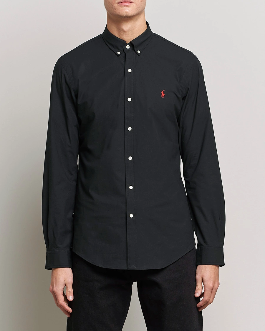 Homme | Chemises Décontractées | Polo Ralph Lauren | Slim Fit Shirt Poplin Polo Black