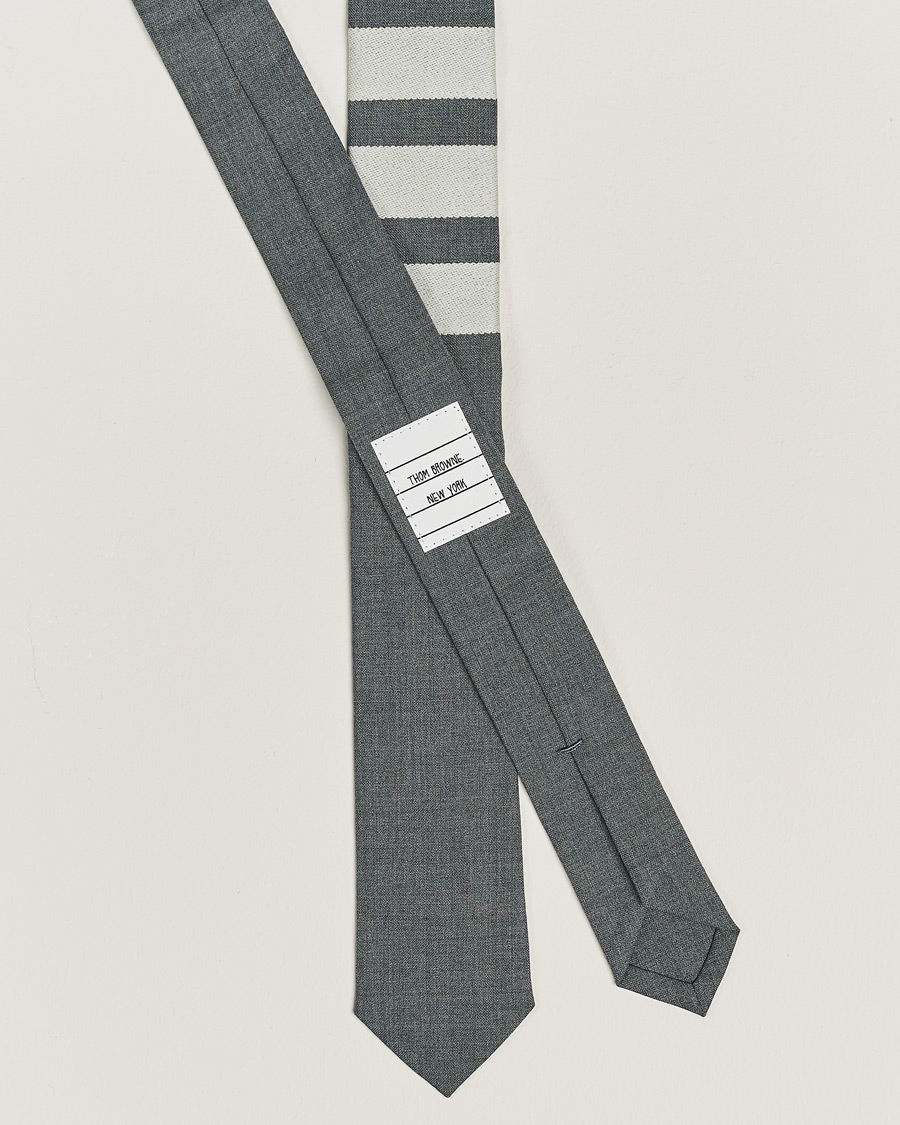 Homme |  | Thom Browne | 4 Bar Classic Tie Medium Grey