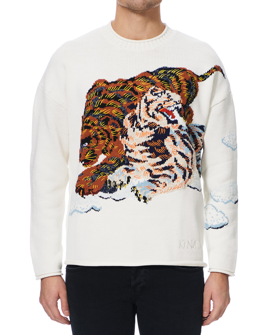 Homme | Pulls Et Tricots | KENZO | Tiger Cloud Crew Neck Jumper Ecru