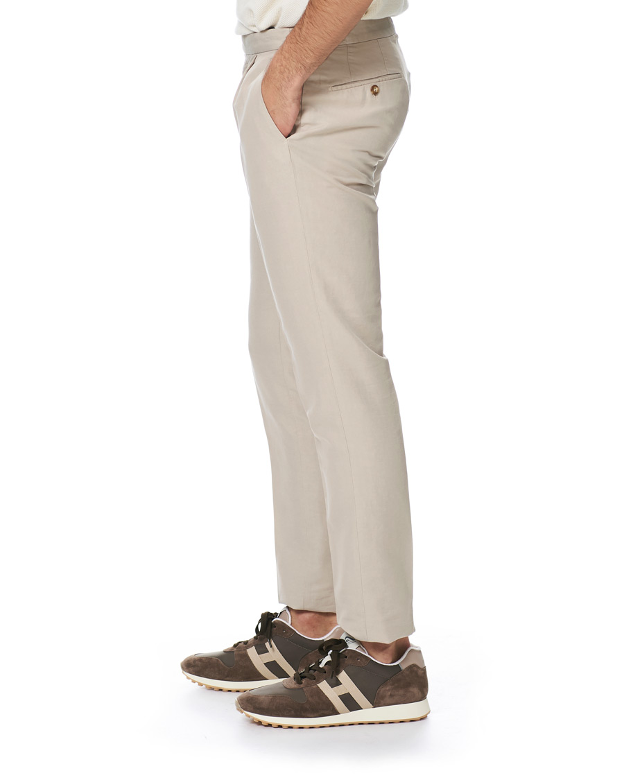Homme | Pantalons | Incotex | Slim Fit Pleated Chinolino Trousers Beige