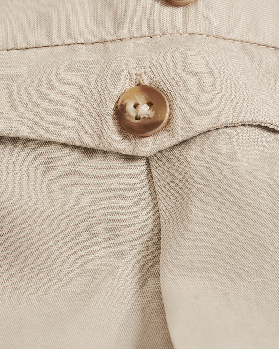 Homme | Pantalons | Incotex | Slim Fit Pleated Chinolino Trousers Beige