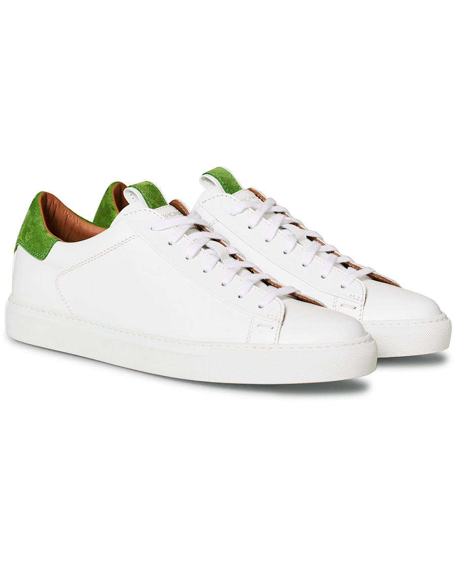 Homme | Slowear Officina Leather Sneaker White/Green | Slowear | Officina Leather Sneaker White/Green
