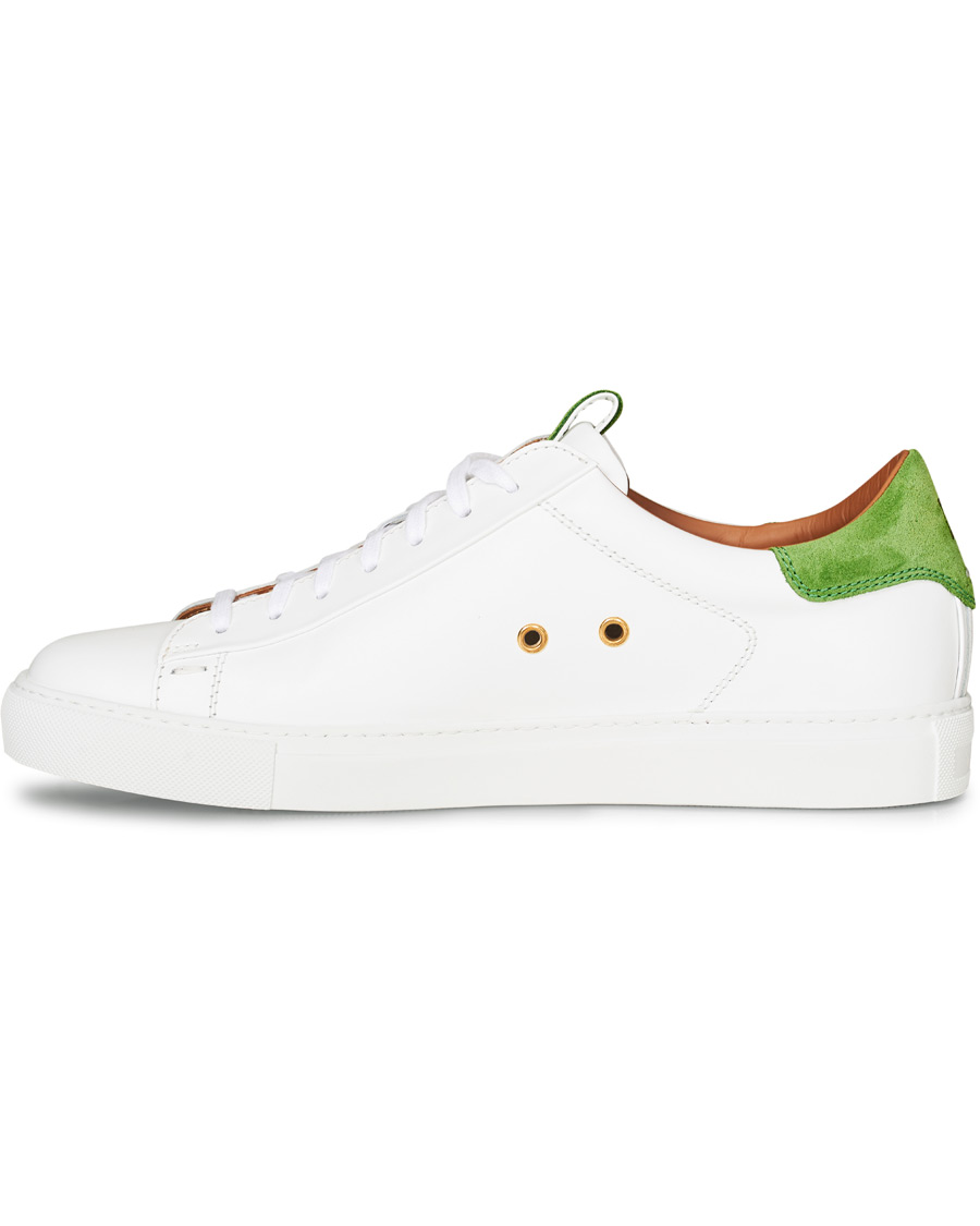 Homme | Slowear Officina Leather Sneaker White/Green | Slowear | Officina Leather Sneaker White/Green