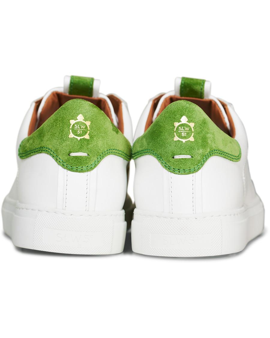 Homme | Slowear Officina Leather Sneaker White/Green | Slowear | Officina Leather Sneaker White/Green