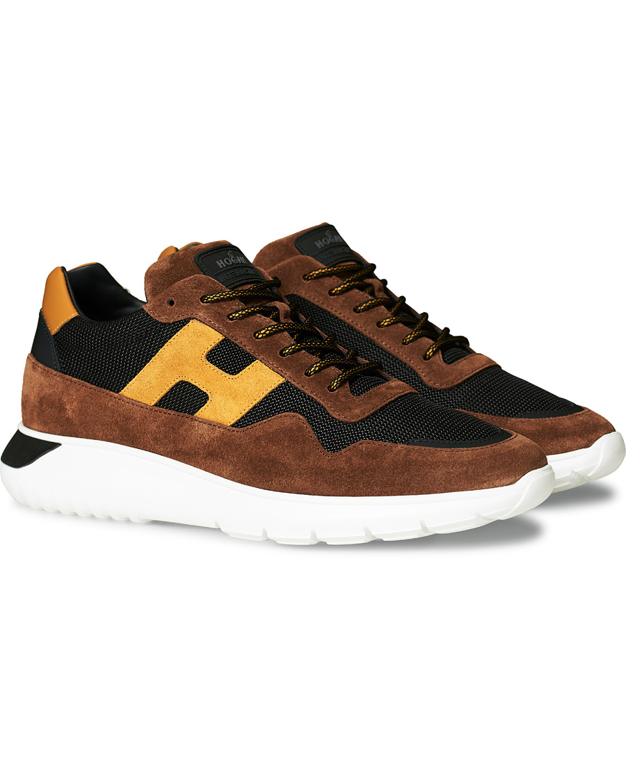 Homme | Hogan Icube Running Sneaker Brown/Rust Suede | Hogan | Icube Running Sneaker Brown/Rust Suede