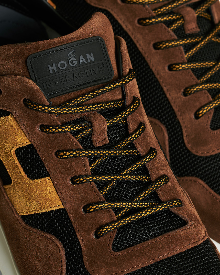 Homme | Hogan Icube Running Sneaker Brown/Rust Suede | Hogan | Icube Running Sneaker Brown/Rust Suede
