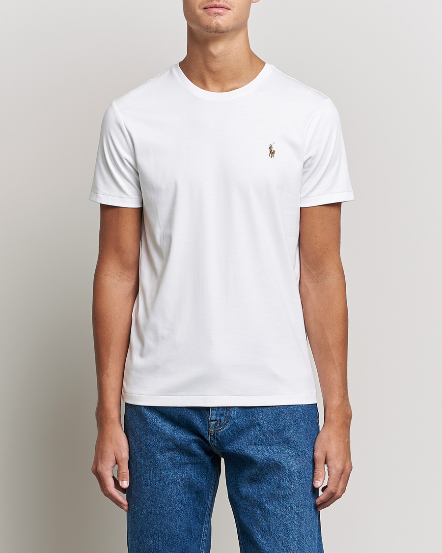Homme | T-shirts À Manches Courtes | Polo Ralph Lauren | Luxury Pima Cotton Crew Neck T-Shirt White