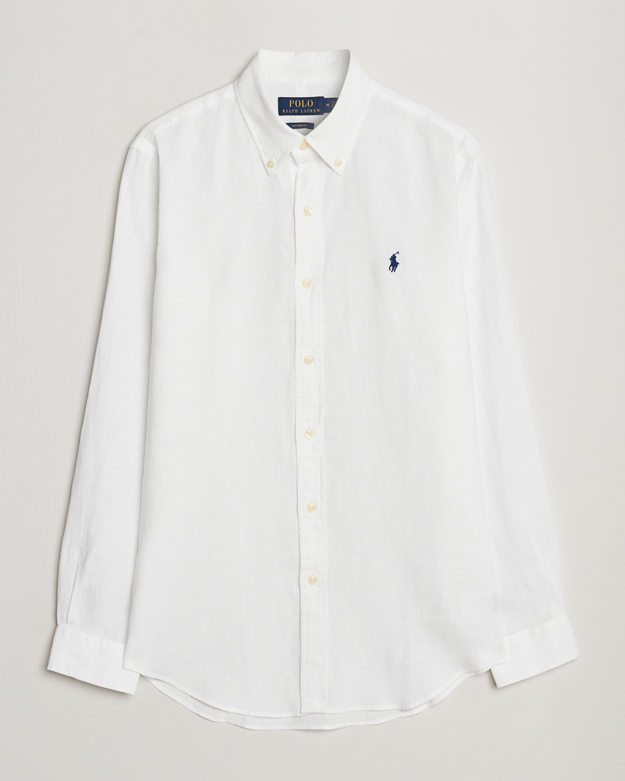 Homme | Chemises | Polo Ralph Lauren | Custom Fit Linen Button Down White