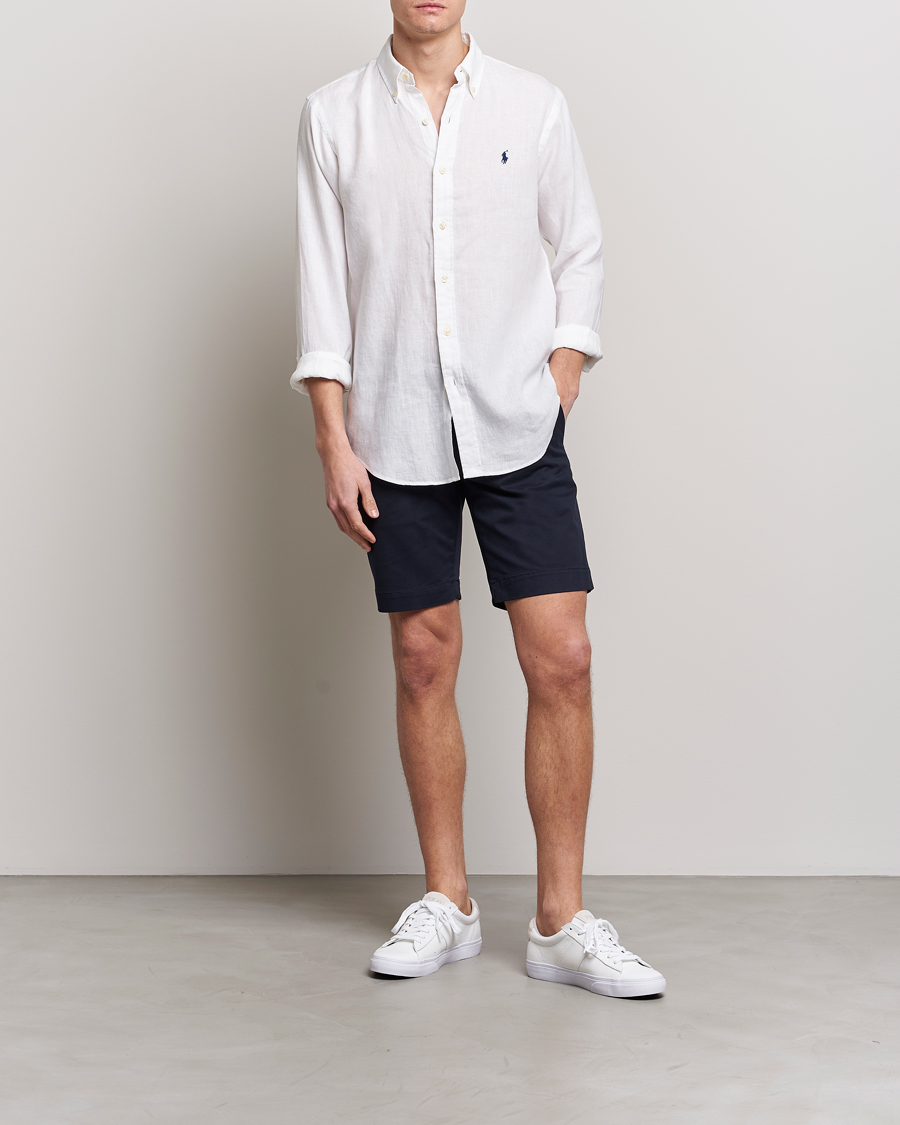 Homme | Chemises | Polo Ralph Lauren | Custom Fit Linen Button Down White