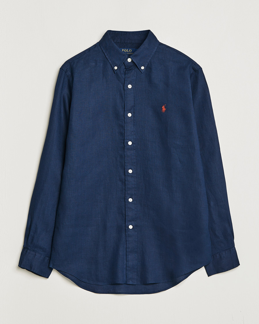 Homme | Chemises | Polo Ralph Lauren | Custom Fit Linen Button Down Newport Navy
