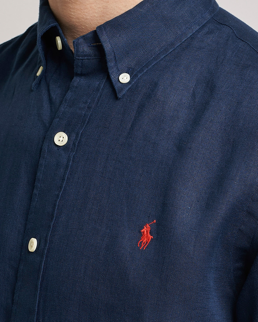 Homme | Chemises | Polo Ralph Lauren | Custom Fit Linen Button Down Newport Navy