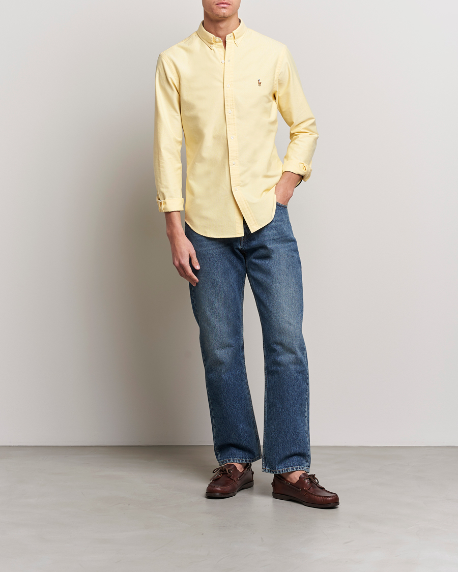 Homme | Chemises | Polo Ralph Lauren | Slim Fit Oxford Button Down Shirt Yellow Oxford