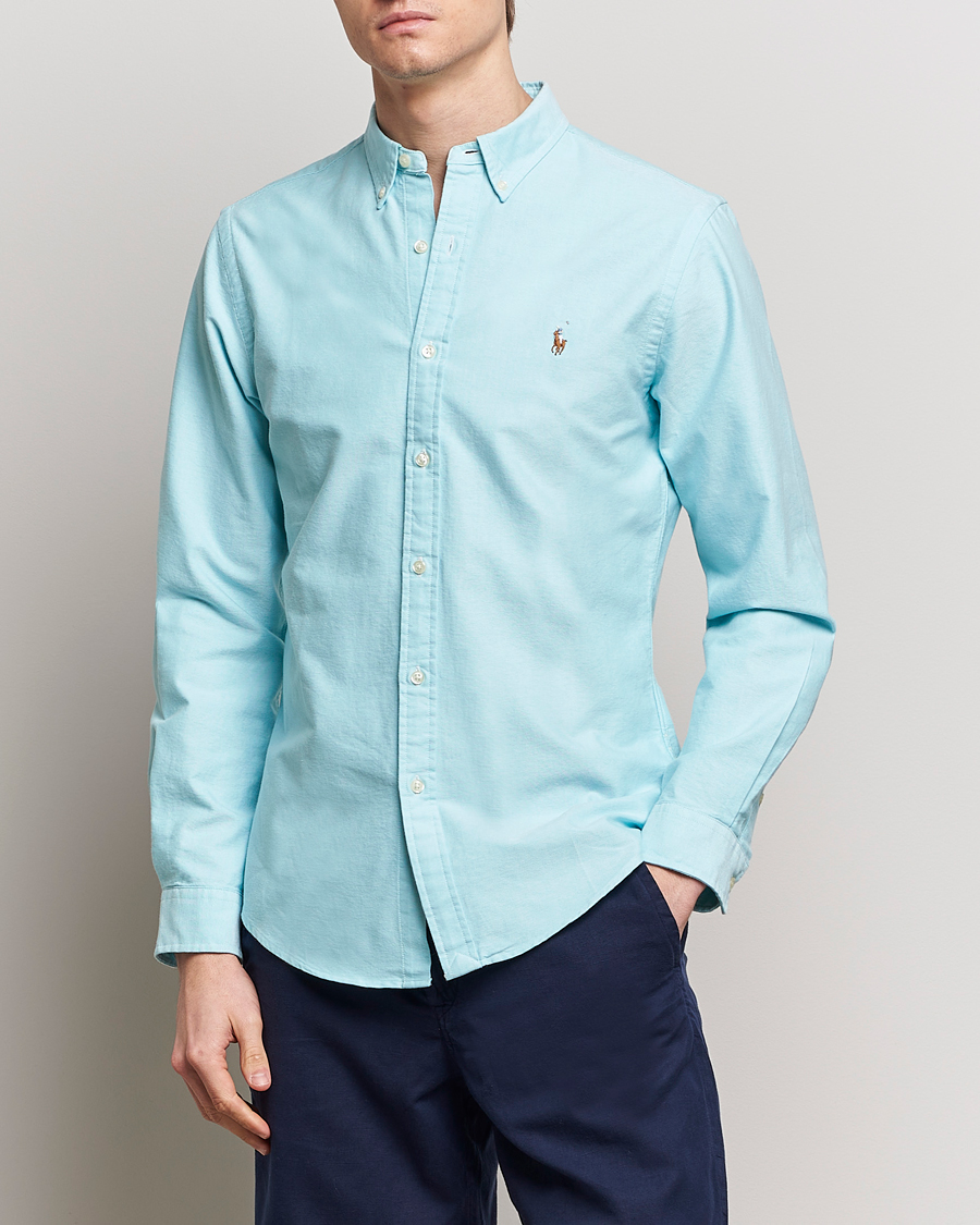 Homme | Tenue Décontractée Chic | Polo Ralph Lauren | Slim Fit Oxford Button Down Shirt Aegean Blue