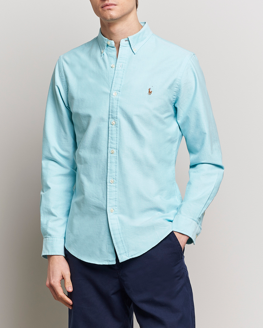 Homme | Chemises | Polo Ralph Lauren | Slim Fit Oxford Button Down Shirt Aegean Blue