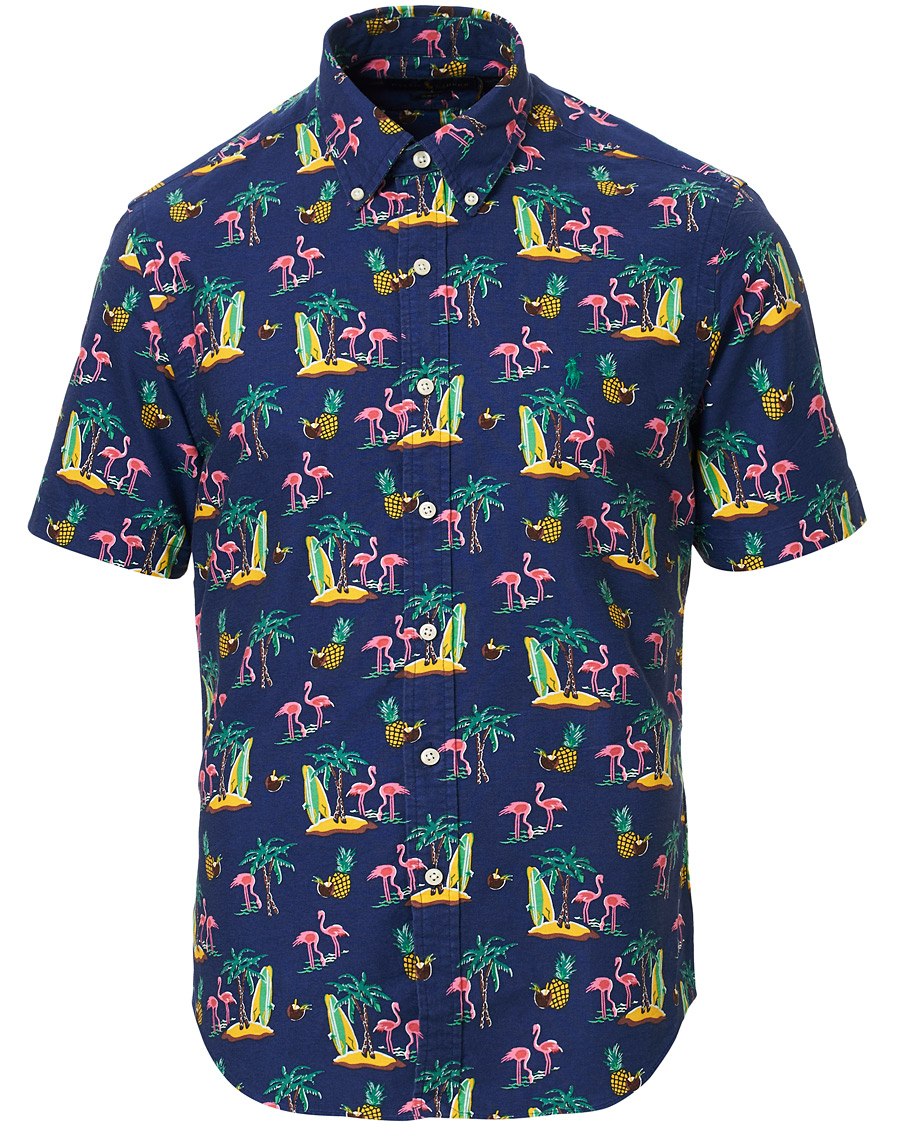 Homme | Chemises | Polo Ralph Lauren | Slim Fit Printed Short Sleeve Shirt Coconut Flamingo