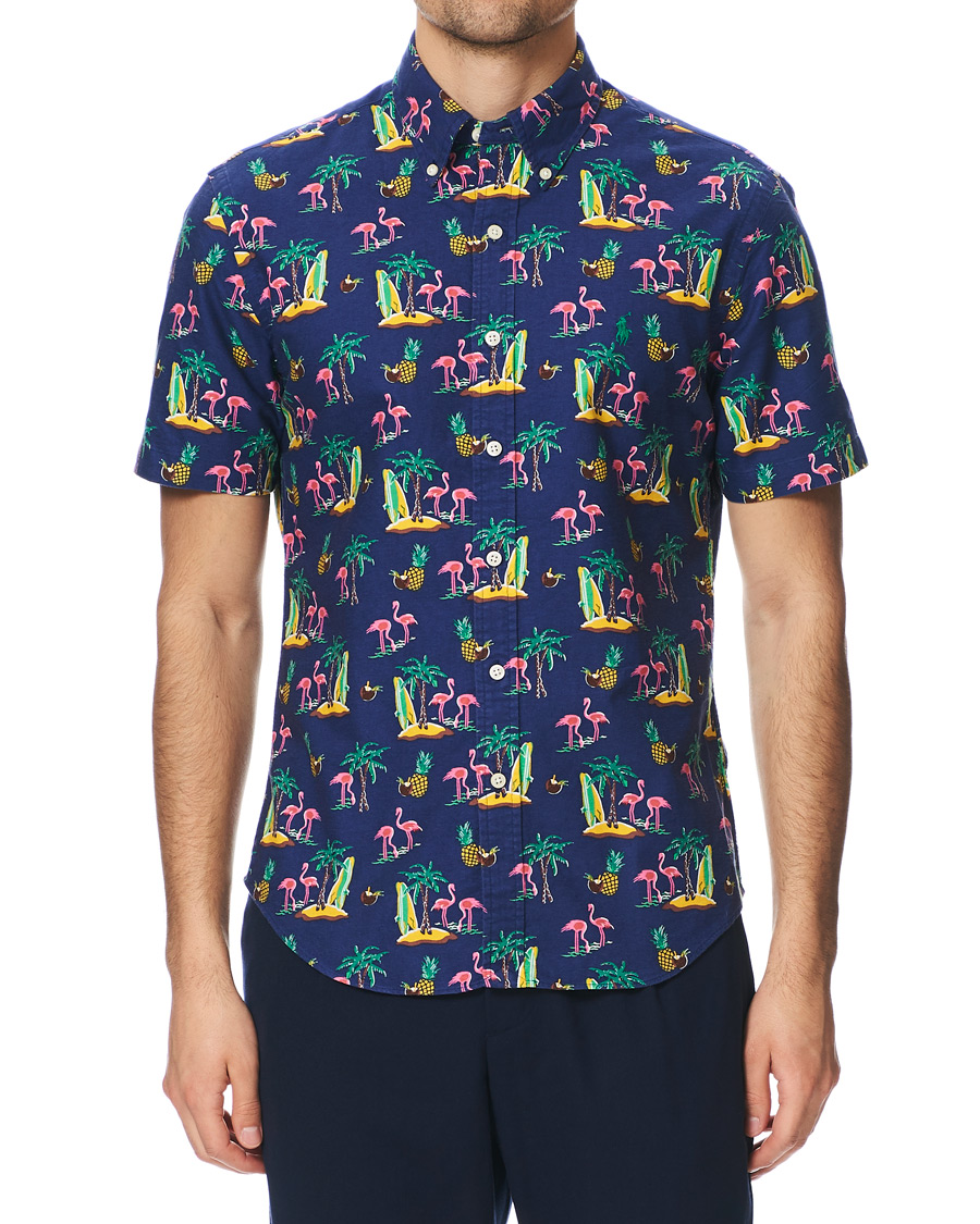 Homme | Chemises | Polo Ralph Lauren | Slim Fit Printed Short Sleeve Shirt Coconut Flamingo