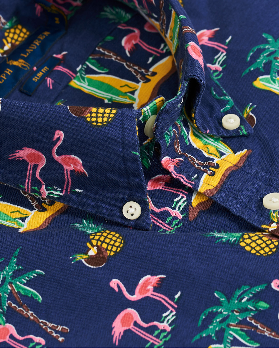 Homme | Chemises | Polo Ralph Lauren | Slim Fit Printed Short Sleeve Shirt Coconut Flamingo