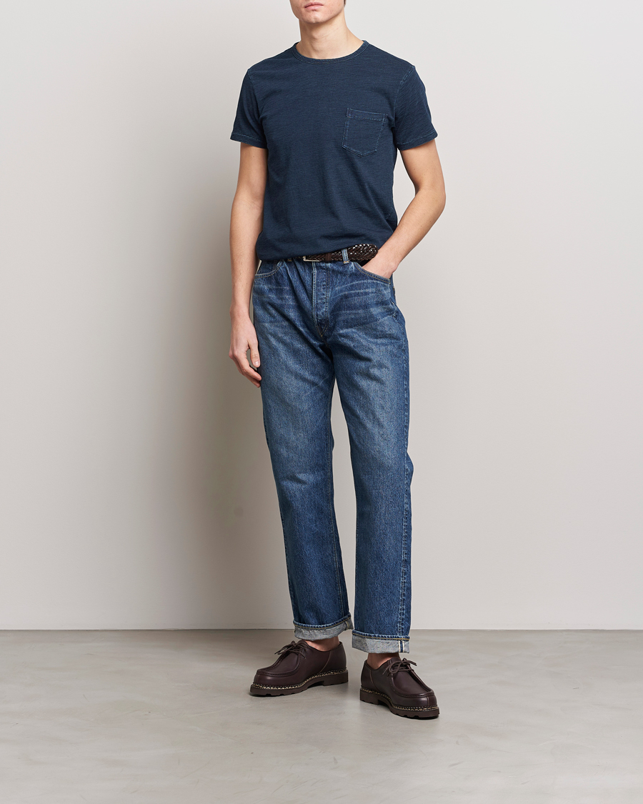 Homme | T-shirts | RRL | Short Sleeve Pocket Tee Rinsed Indigo