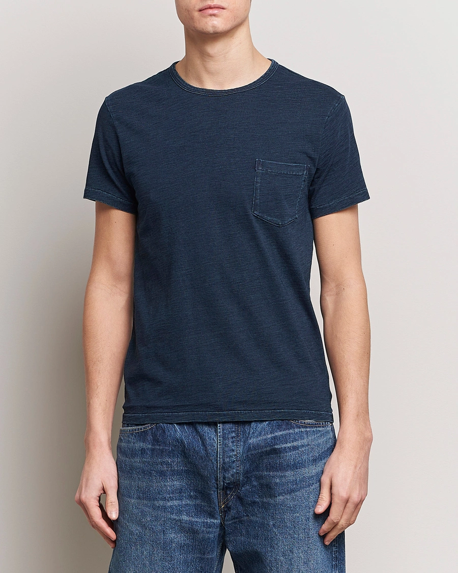 Homme | T-shirts | RRL | Short Sleeve Pocket Tee Rinsed Indigo