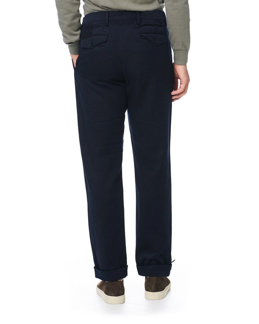 Homme | Pantalons | NN07 | Codo Pleated Turn Up Trousers Navy
