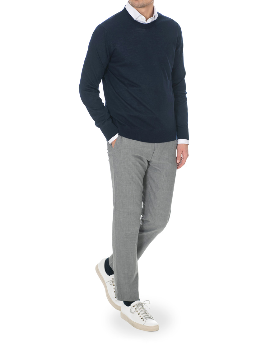 Homme | Pantalons | NN07 | Theo Wool Trousers Grey Melange