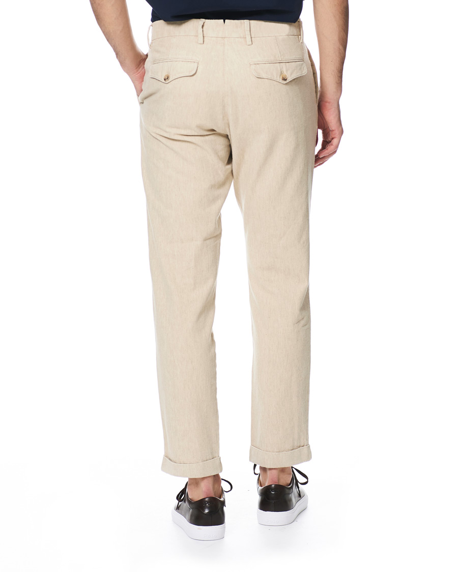 Homme | Pantalons | NN07 | Codo Linen/Cotton Pleated Turn Up Trousers Nature