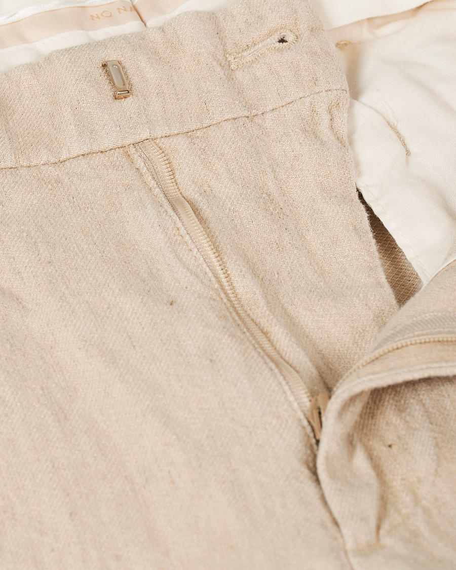 Homme | Pantalons | NN07 | Codo Linen/Cotton Pleated Turn Up Trousers Nature