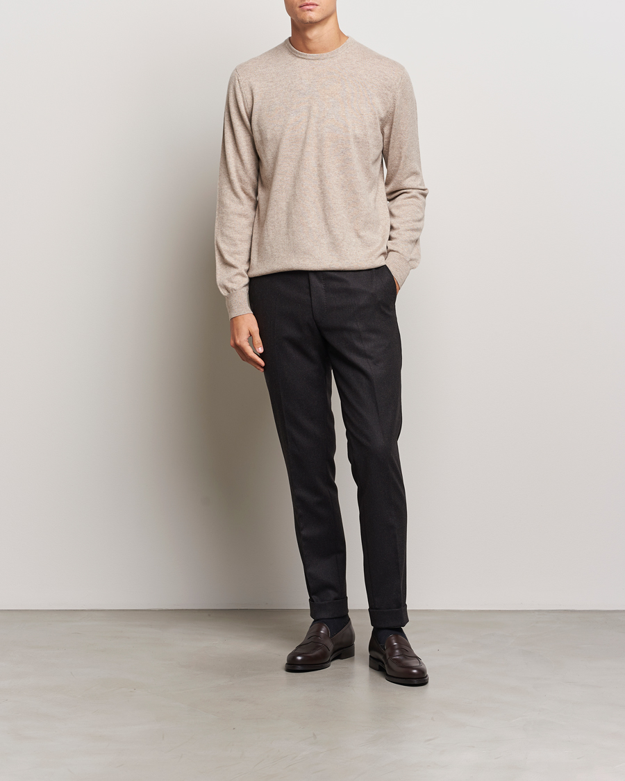 Homme | Pulls Et Tricots | Piacenza Cashmere | Cashmere Crew Neck Sweater Beige