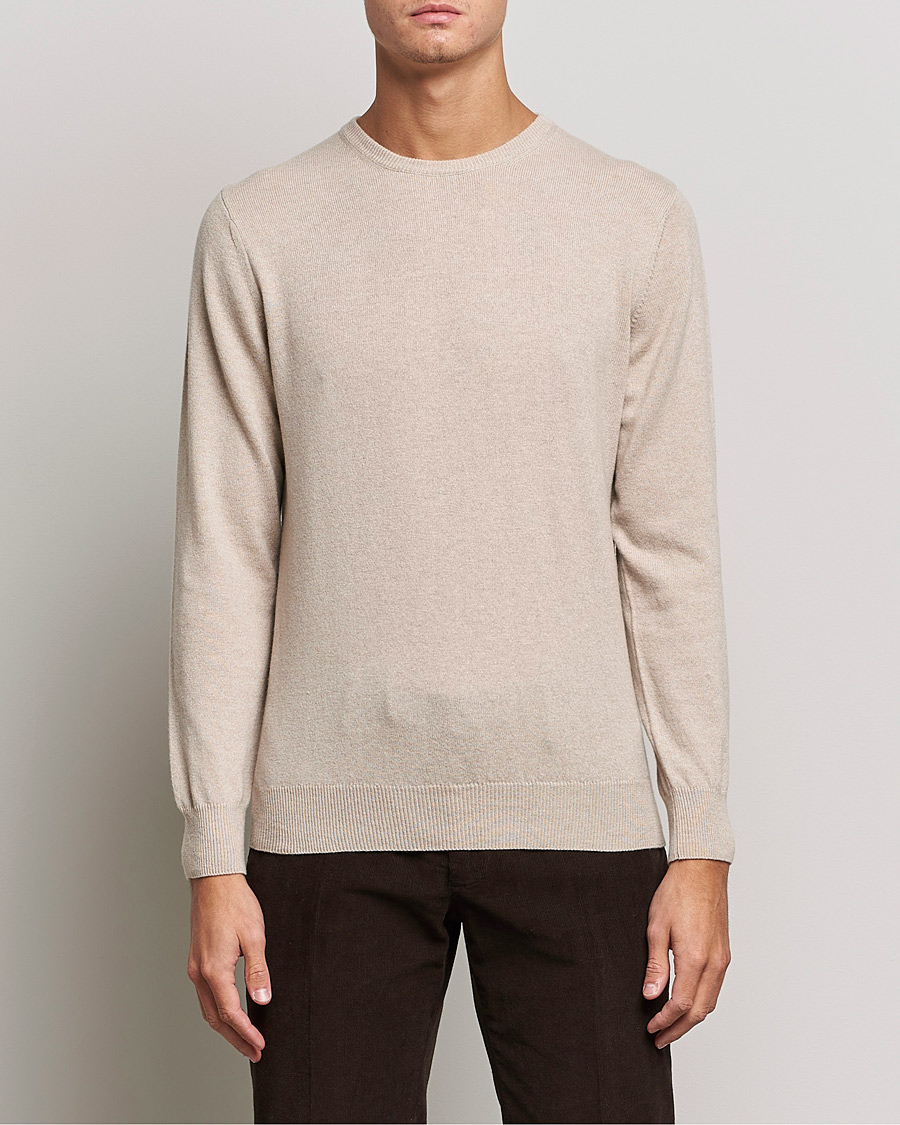 Homme | Sections | Piacenza Cashmere | Cashmere Crew Neck Sweater Beige