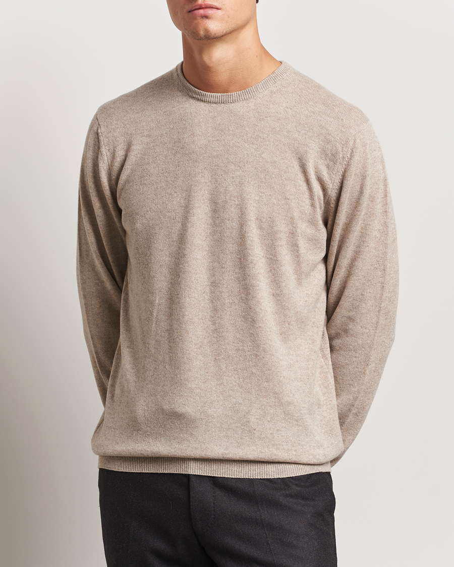 Homme | Pulls Et Tricots | Piacenza Cashmere | Cashmere Crew Neck Sweater Beige