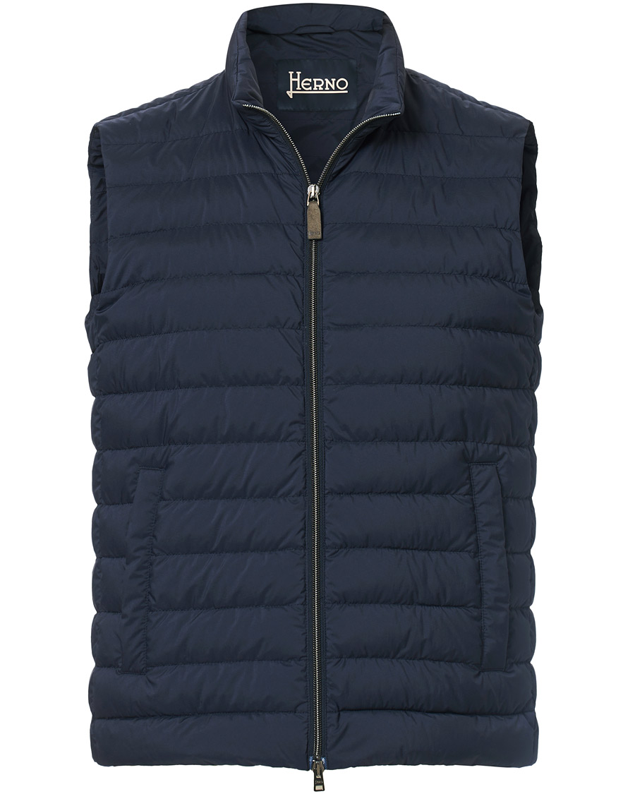 Homme | Manteaux Et Vestes | Herno | Nuage Matt Nylon Vest Deep Blue