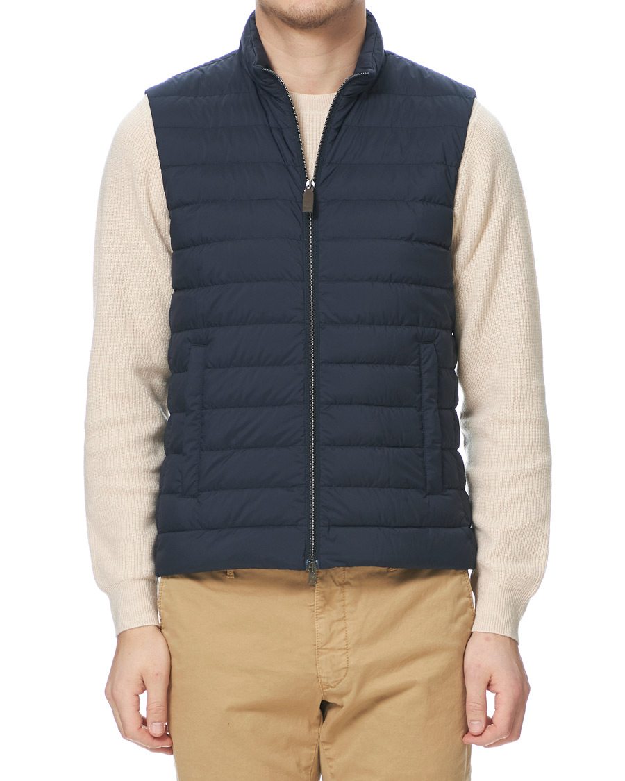 Homme | Manteaux Et Vestes | Herno | Nuage Matt Nylon Vest Deep Blue