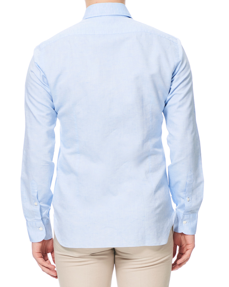 Homme | Chemises | Barba Napoli | Dandylife Slim Fit Cotton/Linen Shirt Blue