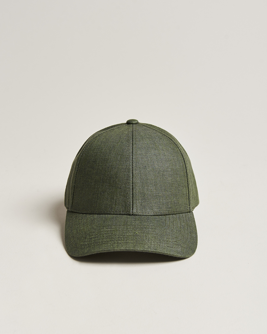 Homme | Bobs Et Casquettes | Varsity Headwear | Linen Baseball Cap French Olive