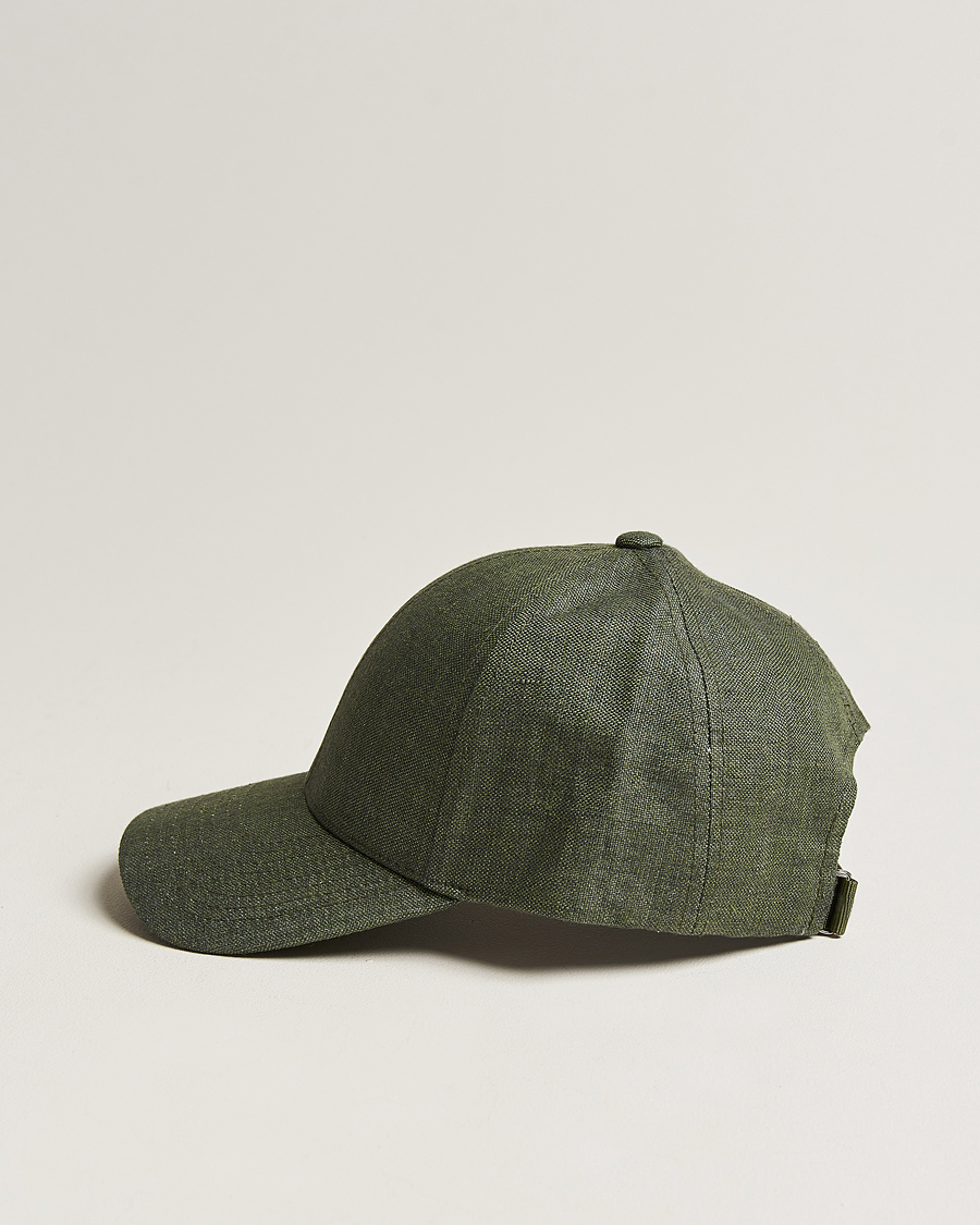 Homme |  | Varsity Headwear | Linen Baseball Cap French Olive