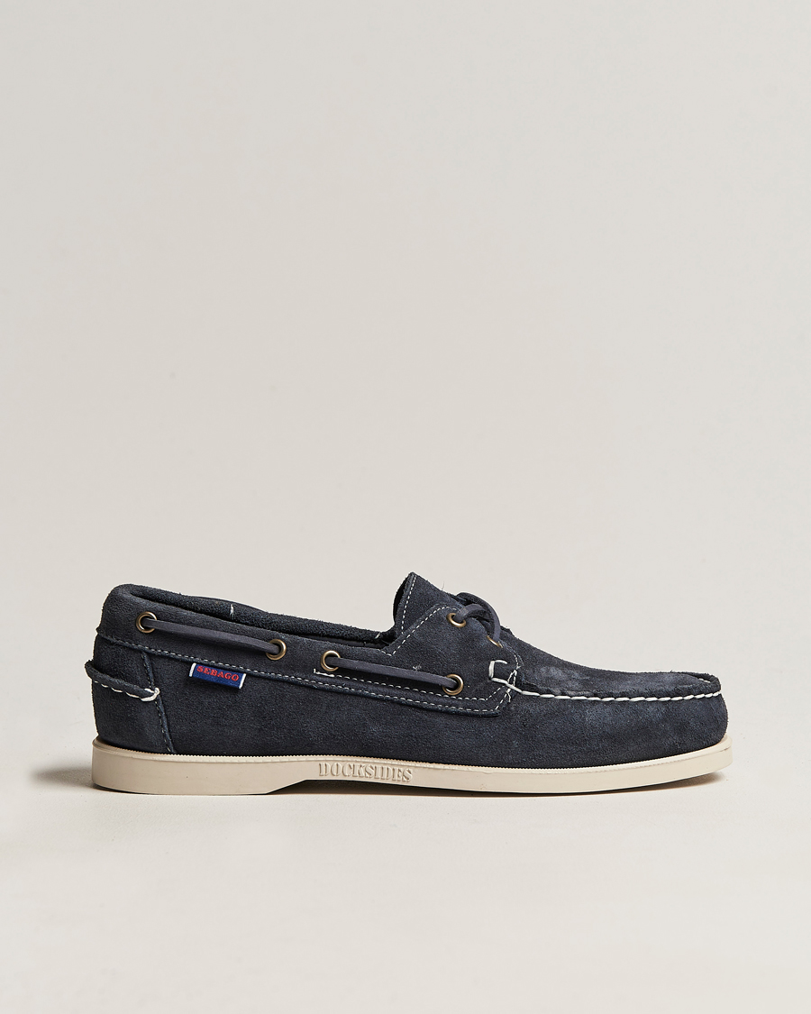 Homme | Sebago Docksides Suede Boat Shoe Navy | Sebago | Docksides Suede Boat Shoe Navy